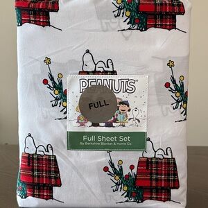 NEW Peanuts Snoopy Christmas Holiday Snoopy Plaid House Full Sheet Set